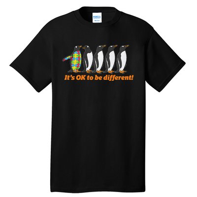 Autism Awareness It's OK To Be Different Penguin Tall T-Shirt