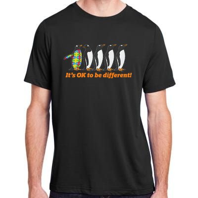 Autism Awareness It's OK To Be Different Penguin Adult ChromaSoft Performance T-Shirt