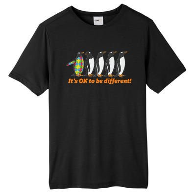 Autism Awareness It's OK To Be Different Penguin Tall Fusion ChromaSoft Performance T-Shirt