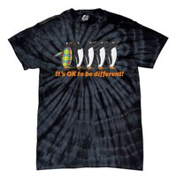 Autism Awareness It's OK To Be Different Penguin Tie-Dye T-Shirt