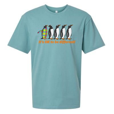 Autism Awareness It's OK To Be Different Penguin Sueded Cloud Jersey T-Shirt