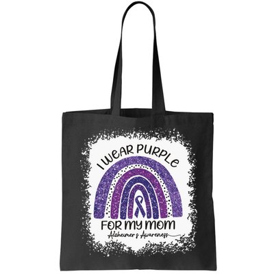 Alzheimer’S Awareness I Wear Purple For My Mom Purple Rainbow Bag