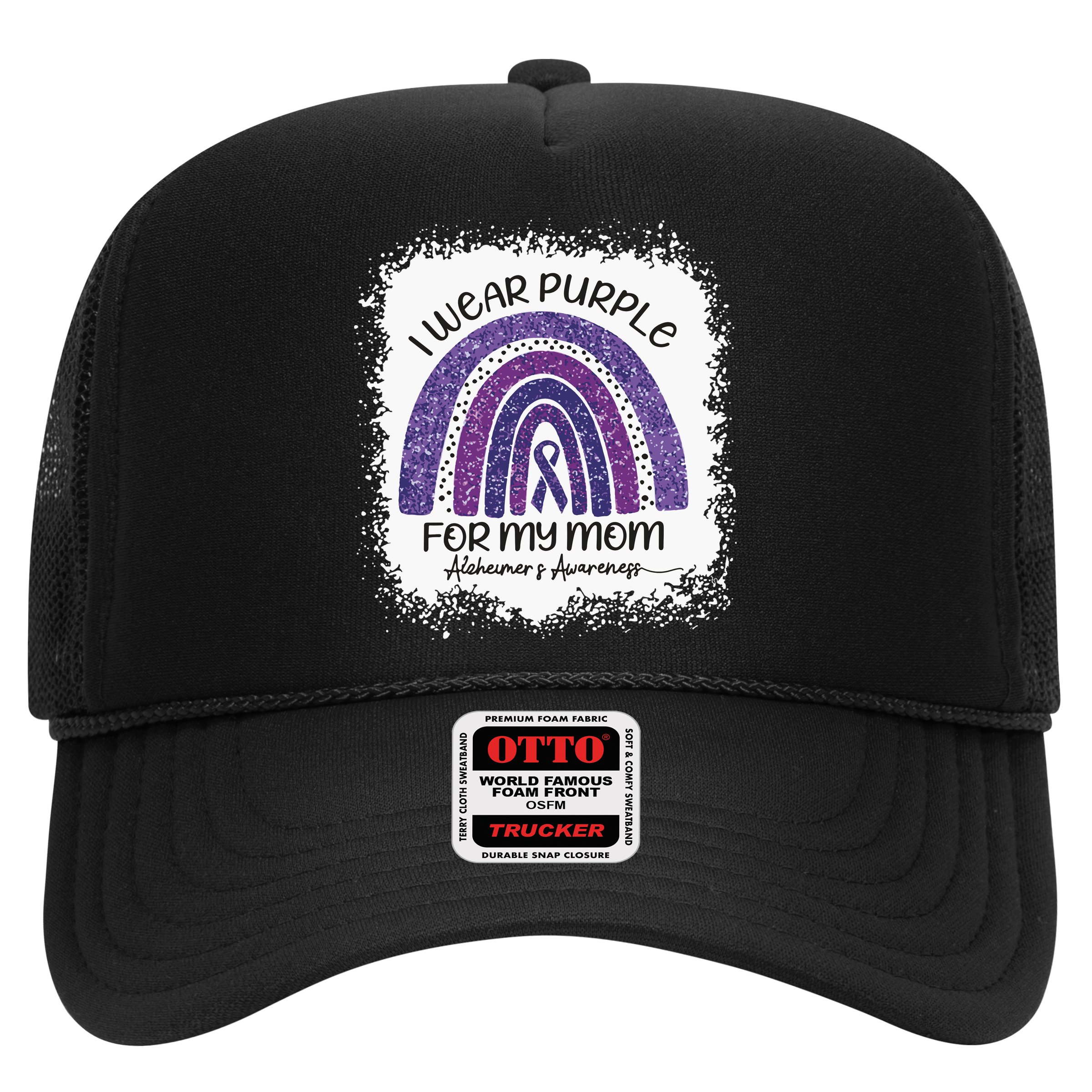 Alzheimer’S Awareness I Wear Purple For My Mom Purple Rainbow Hat