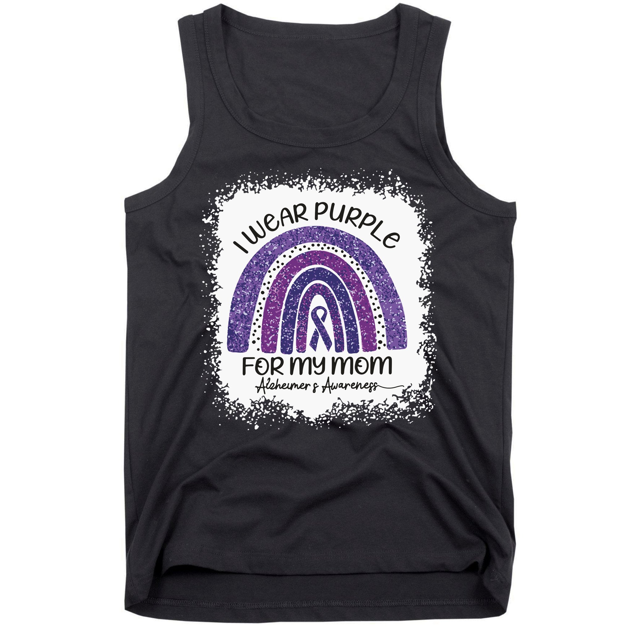 Alzheimer’S Awareness I Wear Purple For My Mom Purple Rainbow Tank Top