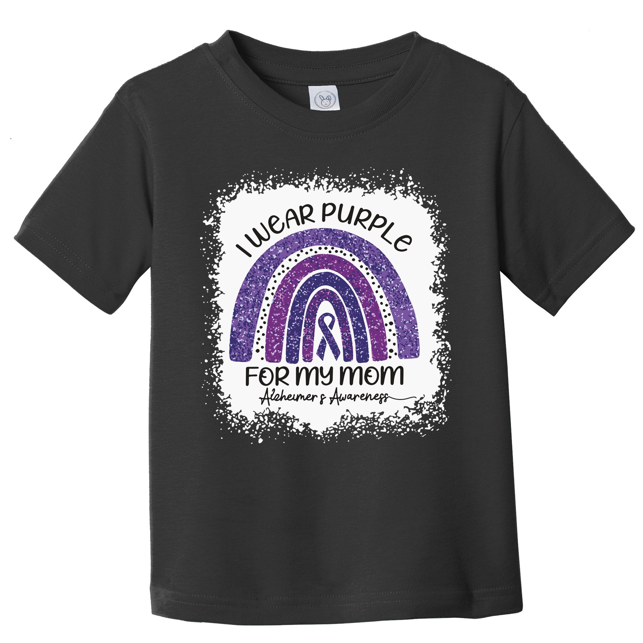 Alzheimer’S Awareness I Wear Purple For My Mom Purple Rainbow Toddler T-Shirt