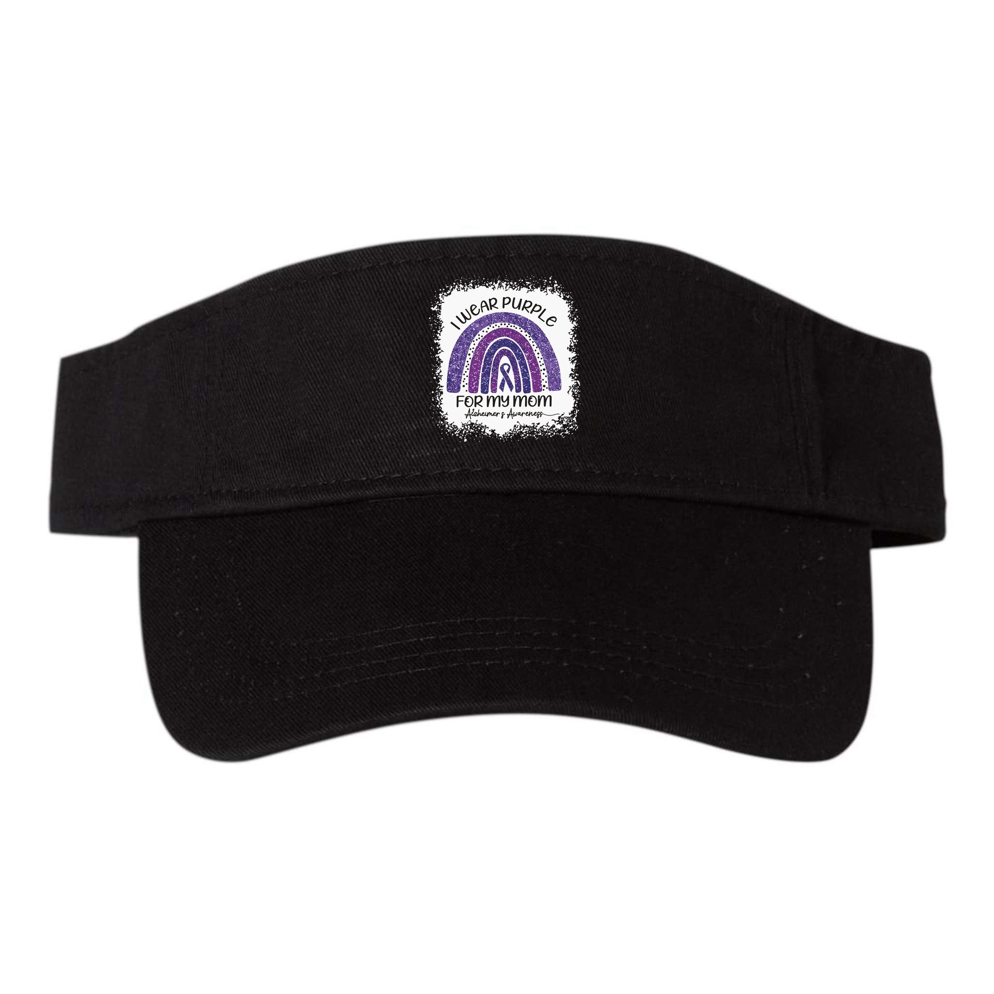 Alzheimer’S Awareness I Wear Purple For My Mom Purple Rainbow Visor