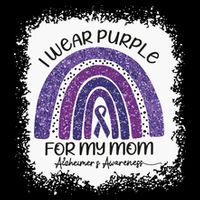 Alzheimer’S Awareness I Wear Purple For My Mom Purple Rainbow Zip Tote Bag