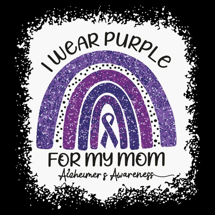 Alzheimer’S Awareness I Wear Purple For My Mom Purple Rainbow Zip Tote Bag