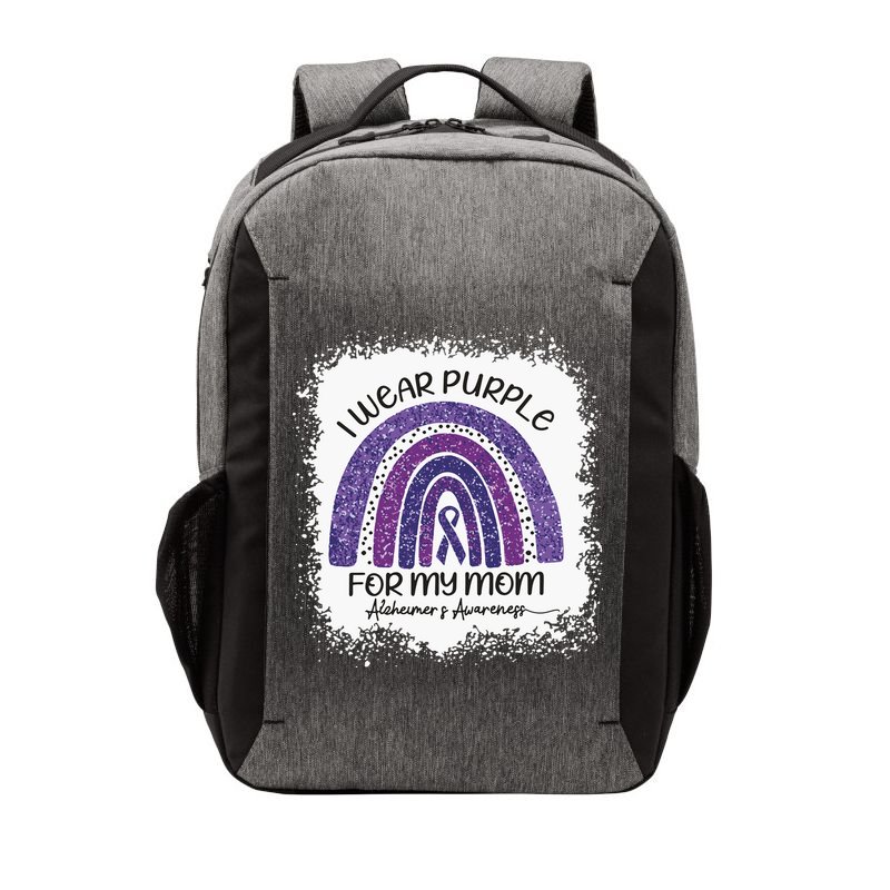 Alzheimer’S Awareness I Wear Purple For My Mom Purple Rainbow Vector Backpack