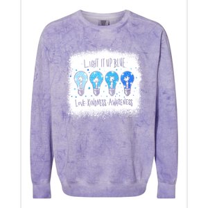 Autism Awareness I Light It Up Blue Meaningful Gift Colorblast Crewneck Sweatshirt