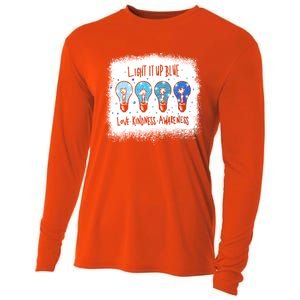 Autism Awareness I Light It Up Blue Meaningful Gift Cooling Performance Long Sleeve Crew