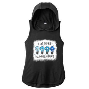 Autism Awareness I Light It Up Blue Meaningful Gift Ladies PosiCharge Tri-Blend Wicking Draft Hoodie Tank