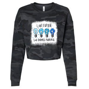 Autism Awareness I Light It Up Blue Meaningful Gift Cropped Pullover Crew