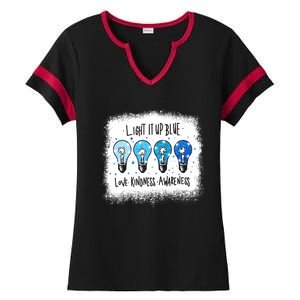 Autism Awareness I Light It Up Blue Meaningful Gift Ladies Halftime Notch Neck Tee