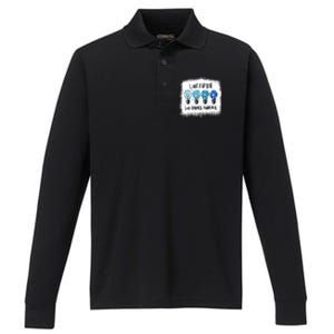 Autism Awareness I Light It Up Blue Meaningful Gift Performance Long Sleeve Polo