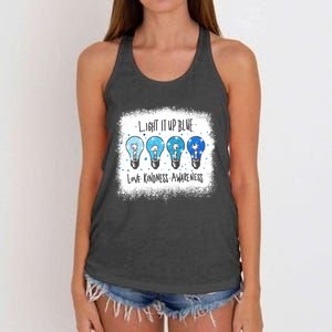 Autism Awareness I Light It Up Blue Meaningful Gift Women's Knotted Racerback Tank