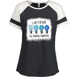 Autism Awareness I Light It Up Blue Meaningful Gift Enza Ladies Jersey Colorblock Tee