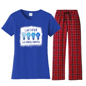 Autism Awareness I Light It Up Blue Meaningful Gift Women's Flannel Pajama Set