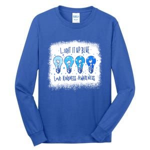 Autism Awareness I Light It Up Blue Meaningful Gift Tall Long Sleeve T-Shirt