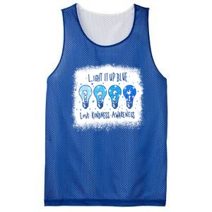 Autism Awareness I Light It Up Blue Meaningful Gift Mesh Reversible Basketball Jersey Tank