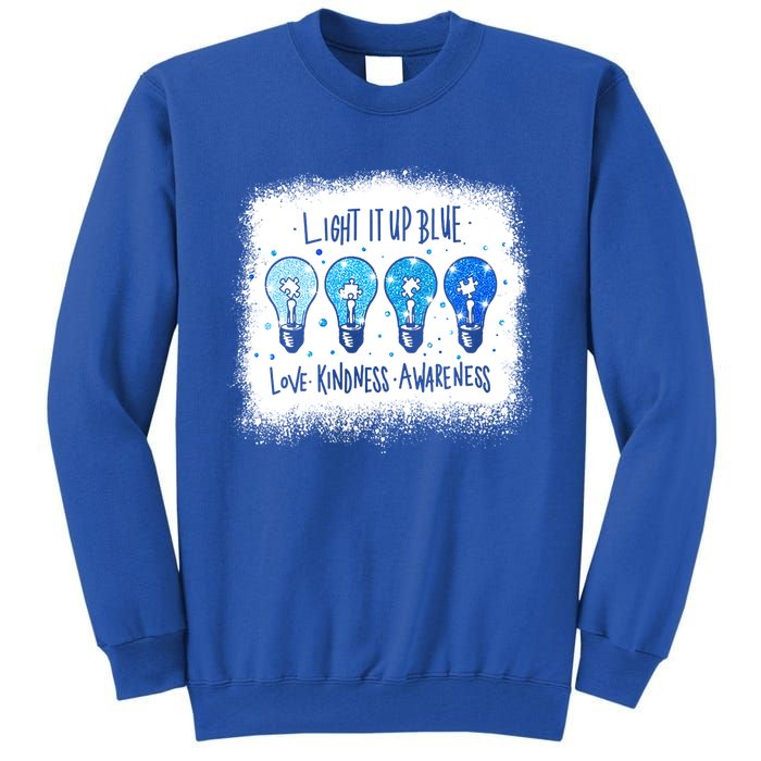 Autism Awareness I Light It Up Blue Meaningful Gift Tall Sweatshirt