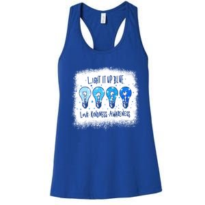 Autism Awareness I Light It Up Blue Meaningful Gift Women's Racerback Tank