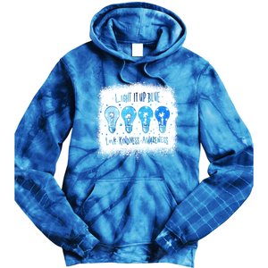 Autism Awareness I Light It Up Blue Meaningful Gift Tie Dye Hoodie