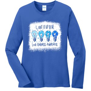 Autism Awareness I Light It Up Blue Meaningful Gift Ladies Long Sleeve Shirt