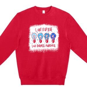 Autism Awareness I Light It Up Blue Meaningful Gift Premium Crewneck Sweatshirt