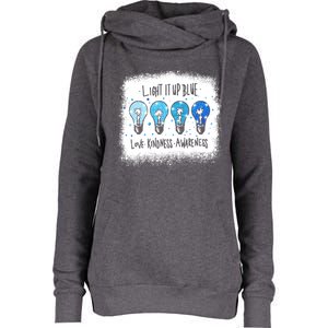 Autism Awareness I Light It Up Blue Meaningful Gift Womens Funnel Neck Pullover Hood