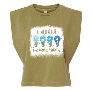 Autism Awareness I Light It Up Blue Meaningful Gift Garment-Dyed Women's Muscle Tee