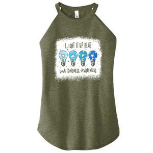 Autism Awareness I Light It Up Blue Meaningful Gift Women's Perfect Tri Rocker Tank