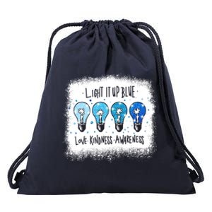 Autism Awareness I Light It Up Blue Meaningful Gift Drawstring Bag