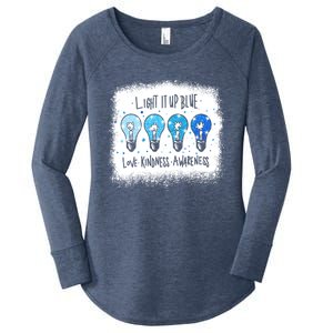 Autism Awareness I Light It Up Blue Meaningful Gift Women's Perfect Tri Tunic Long Sleeve Shirt