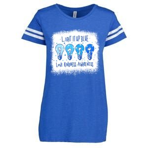 Autism Awareness I Light It Up Blue Meaningful Gift Enza Ladies Jersey Football T-Shirt