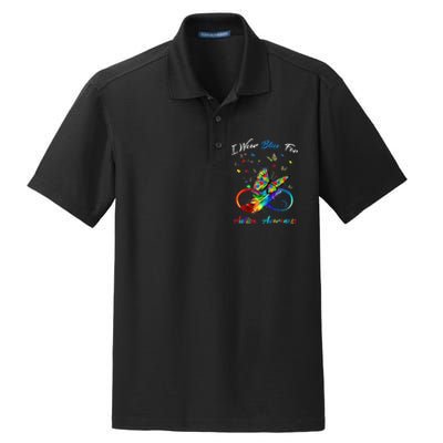 Autism Awareness I Wear Blue For Autism Awareness Dry Zone Grid Polo