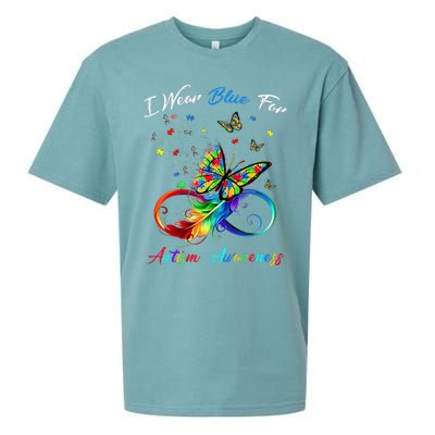 Autism Awareness I Wear Blue For Autism Awareness Sueded Cloud Jersey T-Shirt