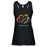 Autism Awareness Infinity Heart Love Needs No Words Tie Dye Ladies Essential Flowy Tank