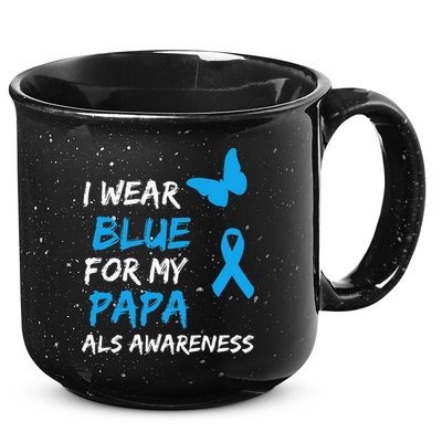 ALS Awareness I Wear Blue For My Papa Ribbon 15oz Campfire Ceramic Mug