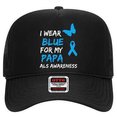 ALS Awareness I Wear Blue For My Papa Ribbon Trucker Hat