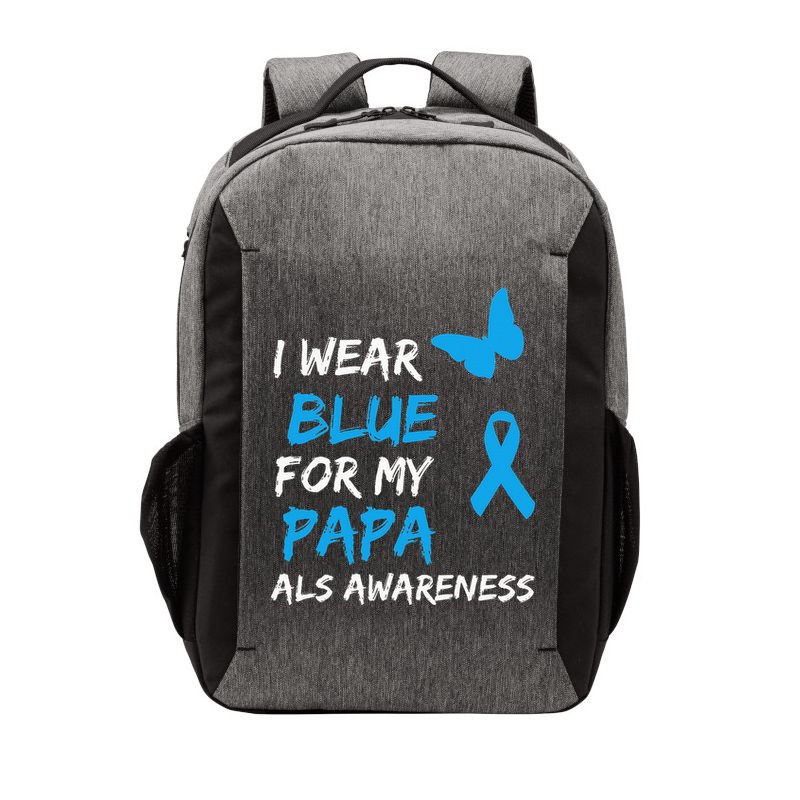 ALS Awareness I Wear Blue For My Papa Ribbon Vector Backpack