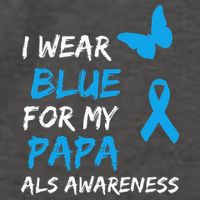 ALS Awareness I Wear Blue For My Papa Ribbon Vector Backpack