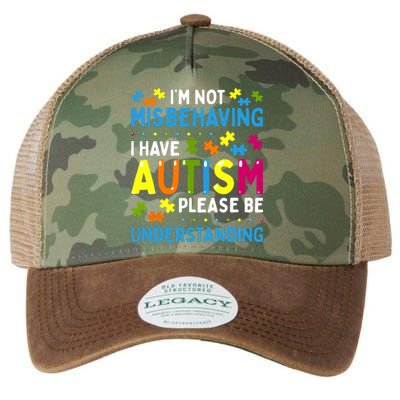 Autism Awareness Im Not Misbehaving I Have Autism Legacy Tie Dye Trucker Hat