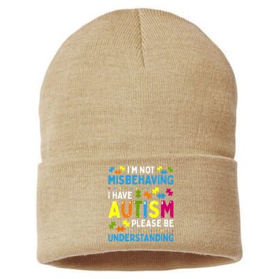 Autism Awareness Im Not Misbehaving I Have Autism Sustainable Knit Beanie