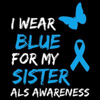 ALS Awareness I Wear Blue For My Sister Ribbon City Backpack