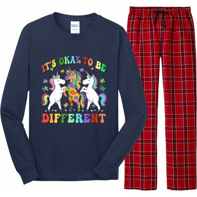 Autism Awareness ItS Ok To Be Different Unicorn Long Sleeve Pajama Set