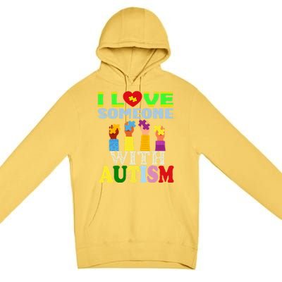 Autism Awareness I Love Someone With Autism Gift Premium Pullover Hoodie