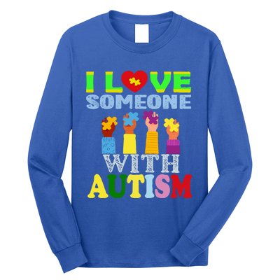 Autism Awareness I Love Someone With Autism Gift Long Sleeve Shirt