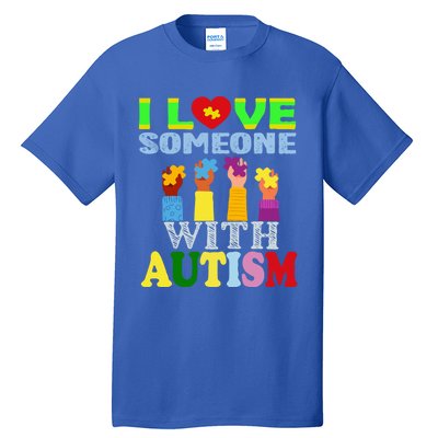 Autism Awareness I Love Someone With Autism Gift Tall T-Shirt