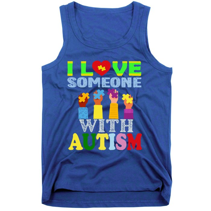 Autism Awareness I Love Someone With Autism Gift Tank Top